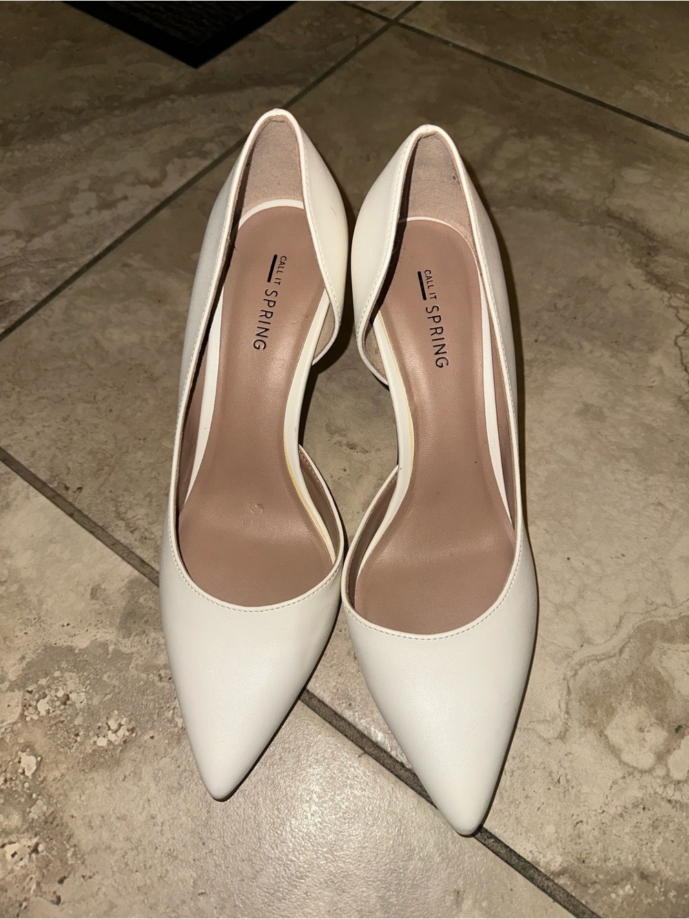 Call It Spring White Pointed Toe D'Orsay Pumps